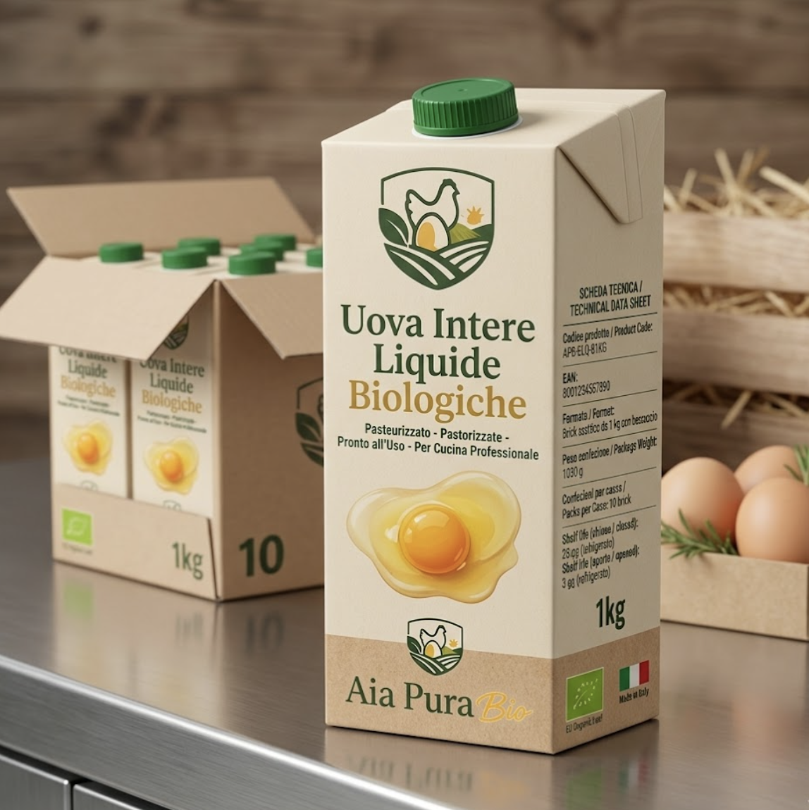 Ovoprodotti uova intere packaging linea prodotti
