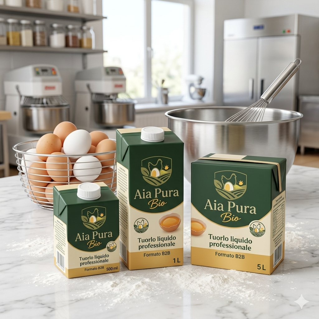 Tuorlo liquido prodotti packaging verde